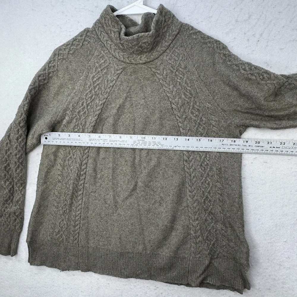 Aventura Sweater Womens Medium / Large Merino Wool Blend Cable Knit Mock Neck - Picture 6 of 13